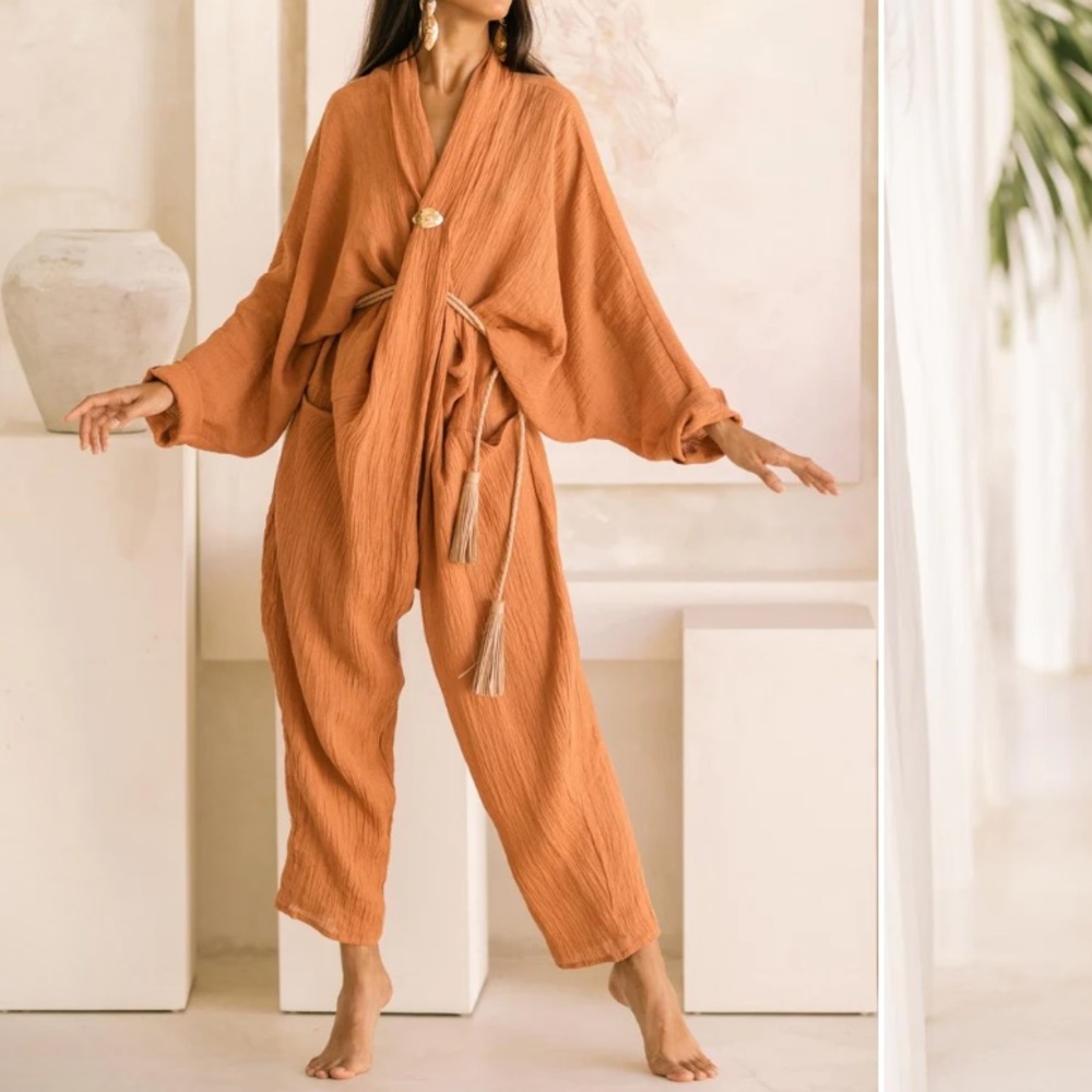 Myrah Penaloza Amma Playsuit Jumpsuit in Coral NWT